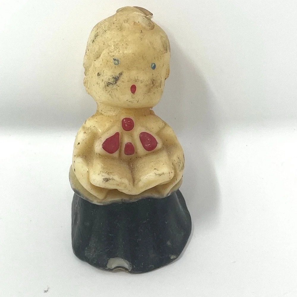 Vintage Gurley Christmas Carolers Candles Lot of 4 Wax‎ Holiday Figures 1950s